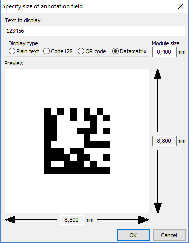 Annotation field size dialog