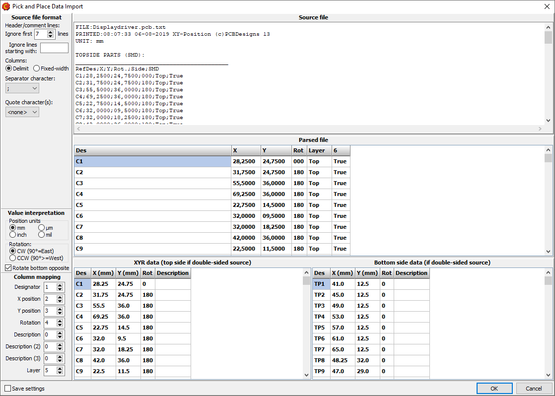 PnP Import dialog